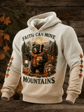Men's Vintage Faith‐Quote Animal Graphic Print Sweatshirt