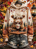 Women's Autumn Highland Denim Print Sweatshirt