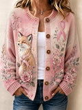 Women's Breast Cancer Awareness "I Wear Pink For Myself" Print Cardigan
