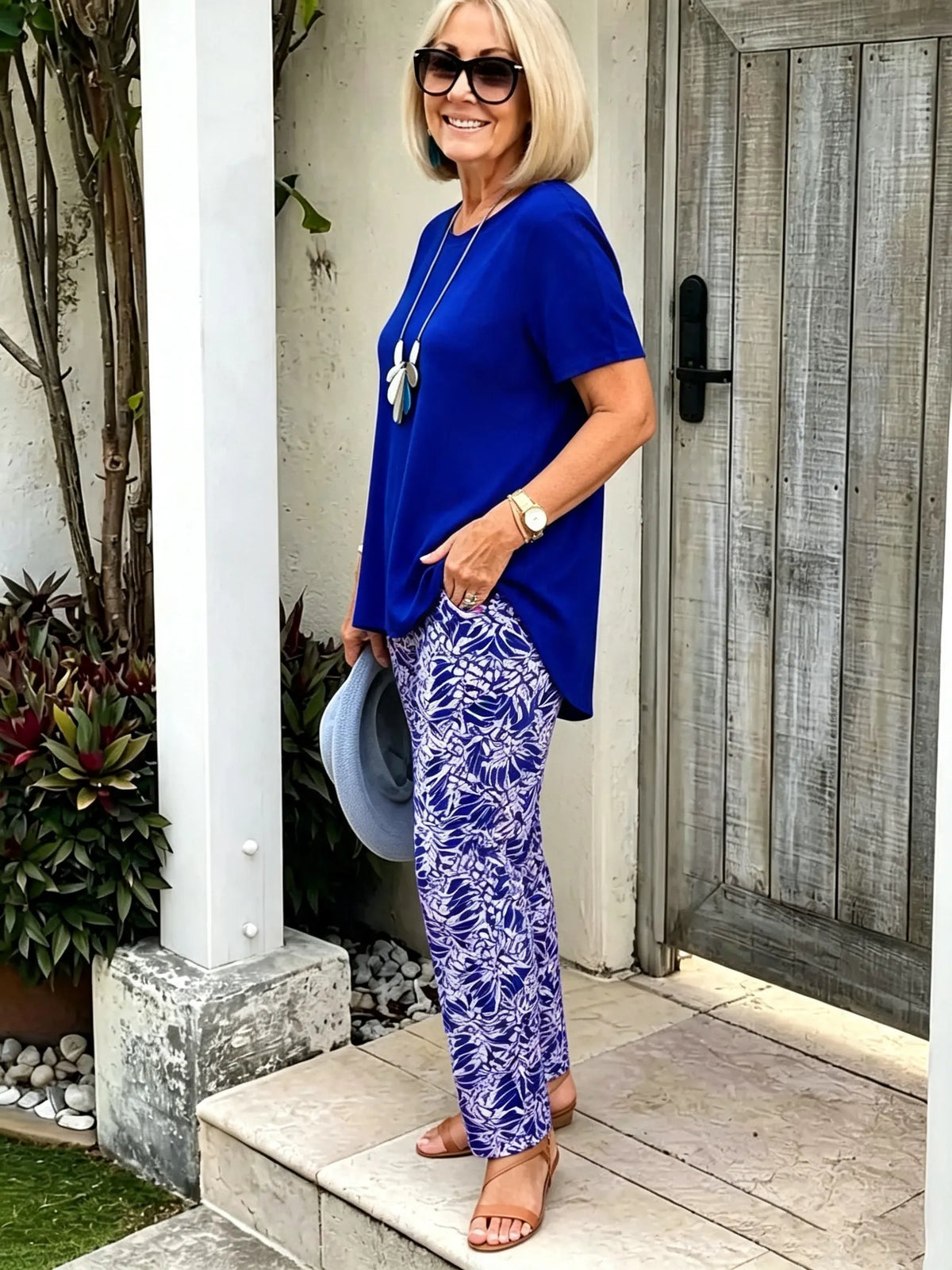 Vacation Two Piece Set Casual Holiday Loose Suit Two Piece Seaside Suit Holiday Clothing Sun Protection Suit